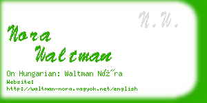 nora waltman business card